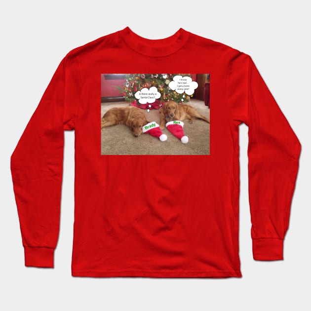 Brady and Rex at Christmas Long Sleeve T-Shirt by wendylegeret